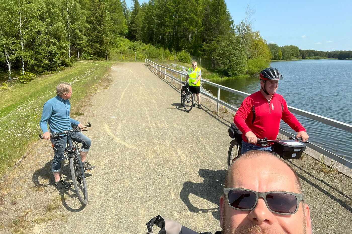 Zwischenstopp am Teich bei Neudorf