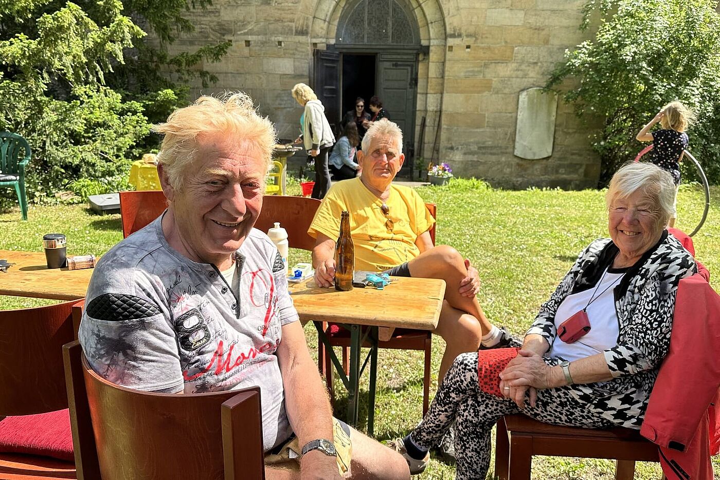 Auskang der Pilgerradtour im Kirchengarten